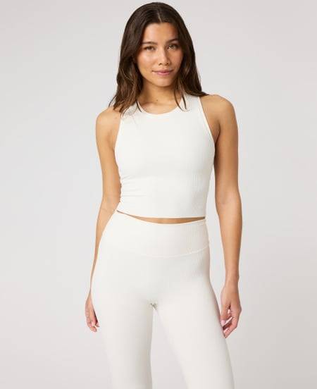 Björn Borg Studio Ribbed Cropped Tank Top - Vit