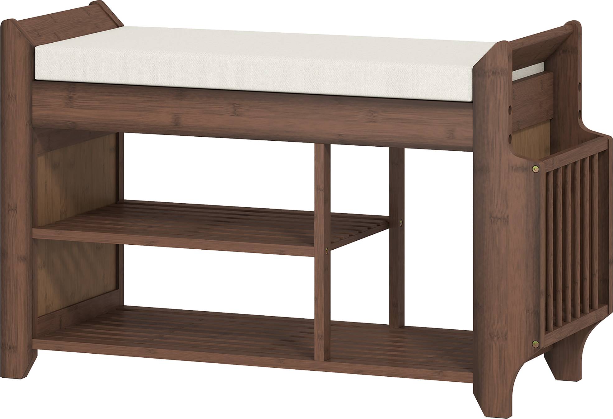 Homcom Shoe Bench 2-Tier Boot Section Entryway Storage Bench Shoe Rack