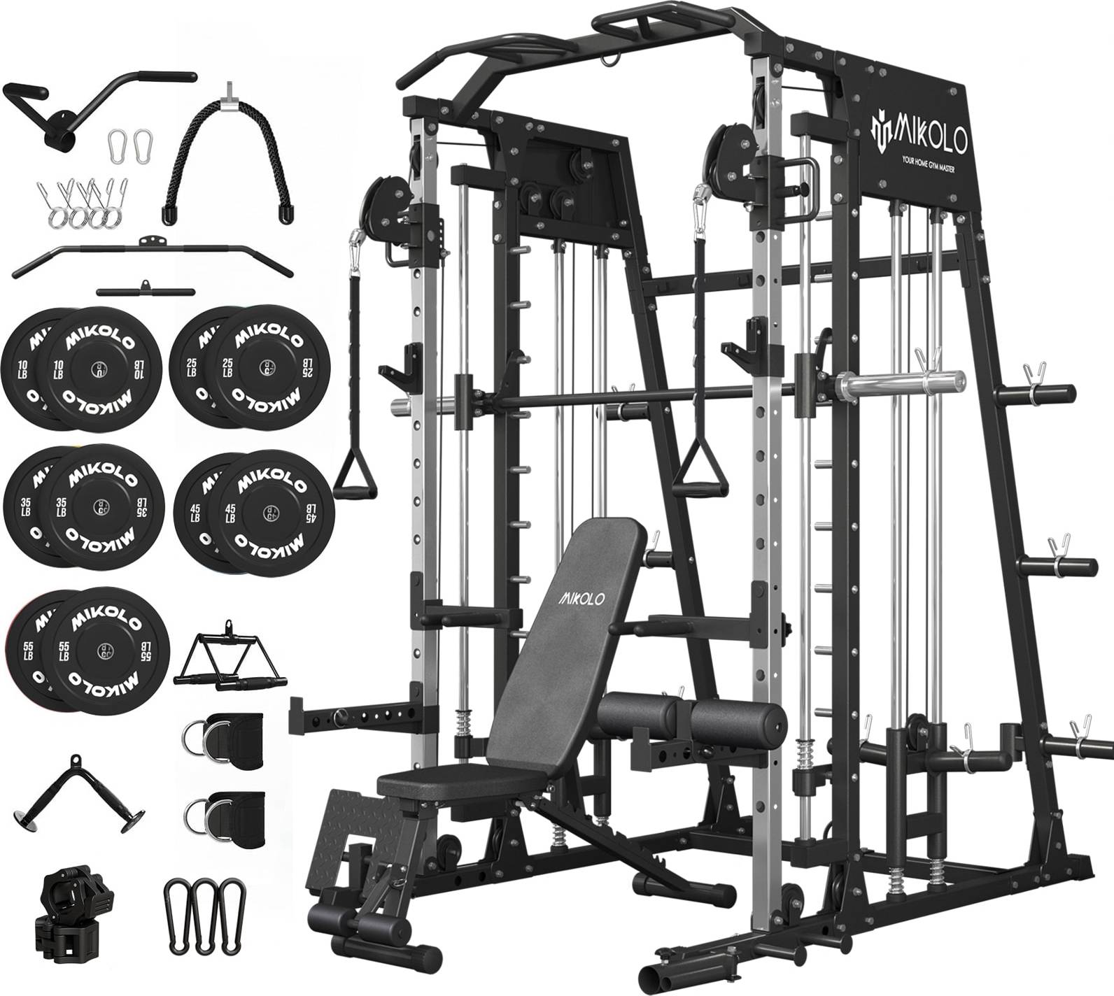 Power rack Mikolo Smith Machine Home Power Rack Cage