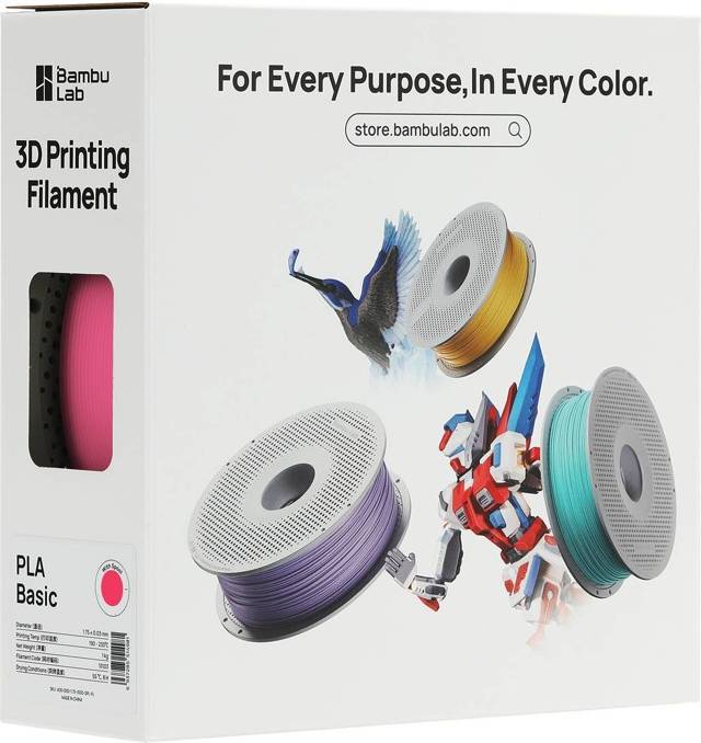 Bambu printer Bambu lab PLA Basic Hot Pink with Spool