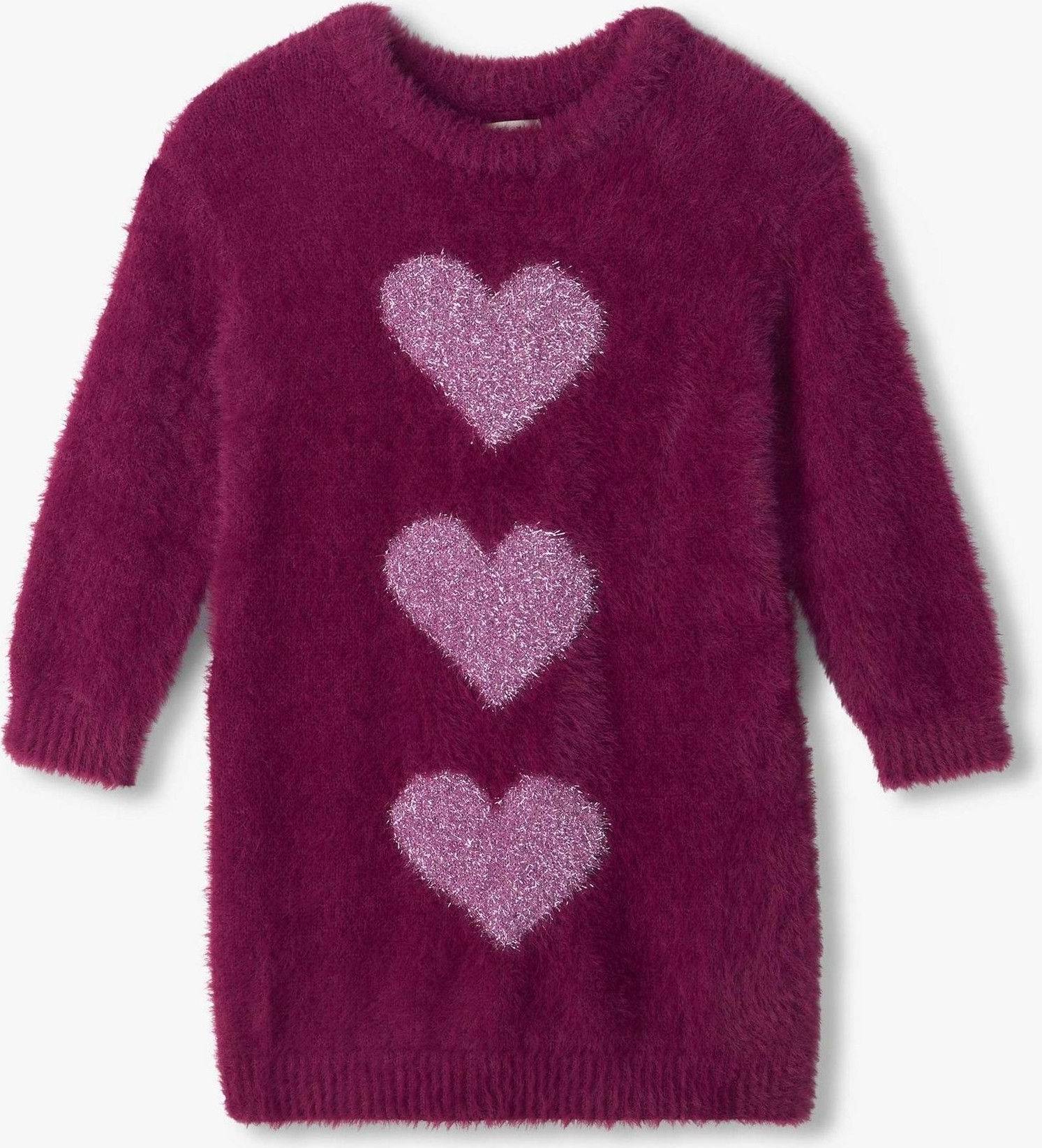 Hatley Purple Raspberry Hearts Dropped Shoulder Dress