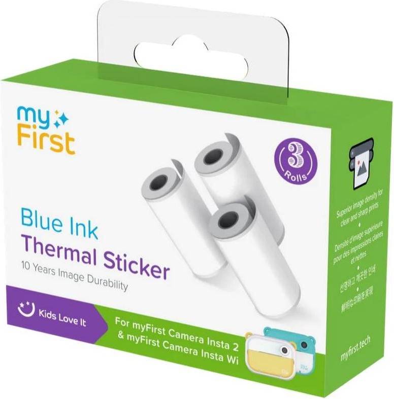 Thermal Sticker White Blue Ink