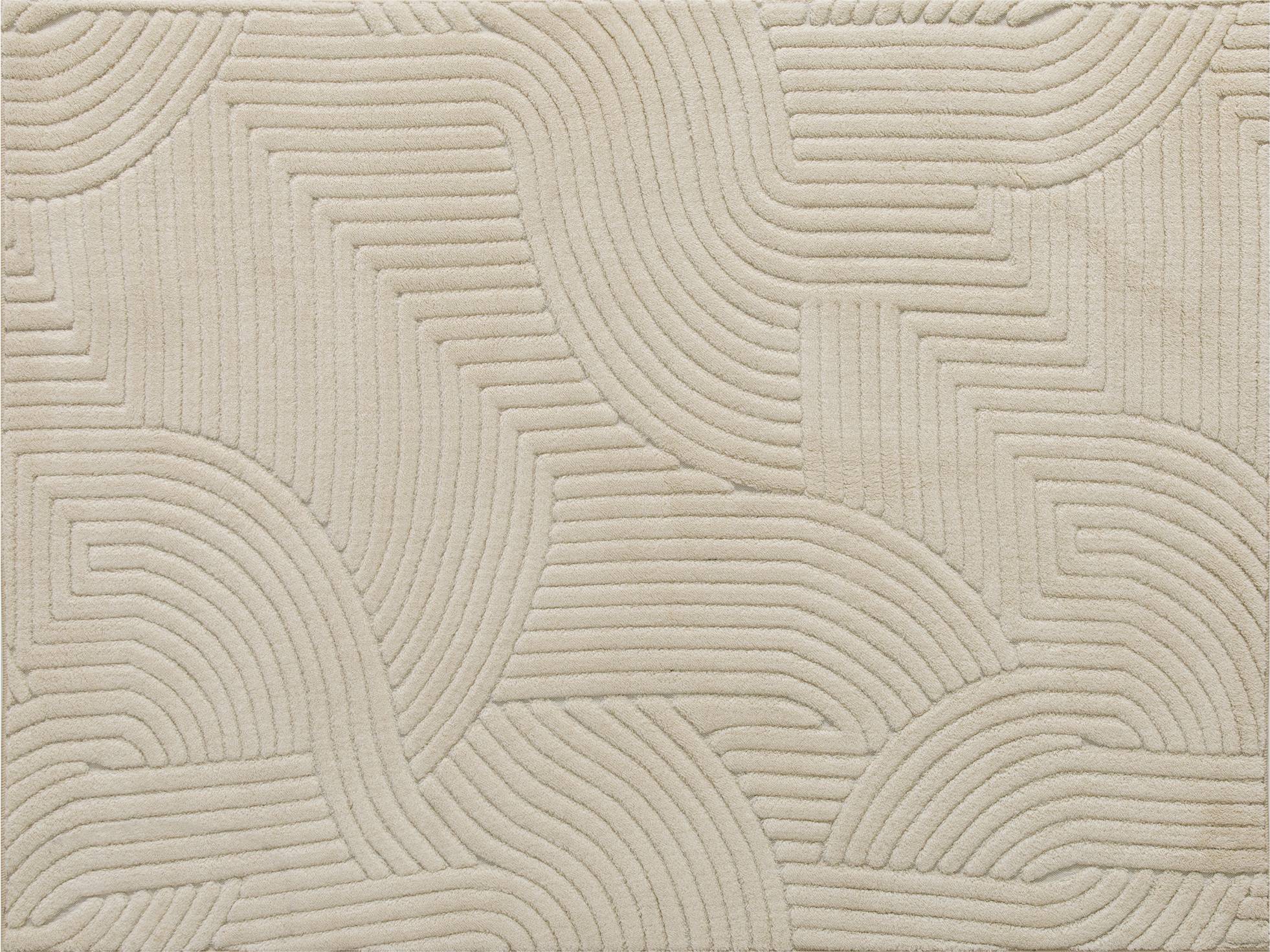 Homcom Modern Geometric Rug 230 x 160 Cream Beige cm