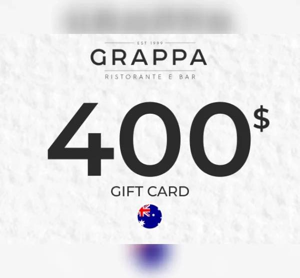 Grappa Ristorante Bar Gift Card 400 AUD Key