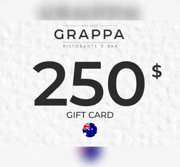 Grappa Ristorante Bar Gift Card 250 Aud Key