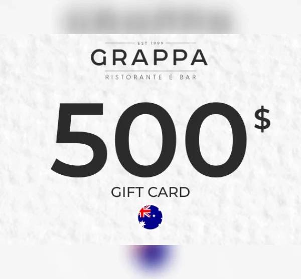 Grappa Ristorante Bar Gift Card 500 AUD Key