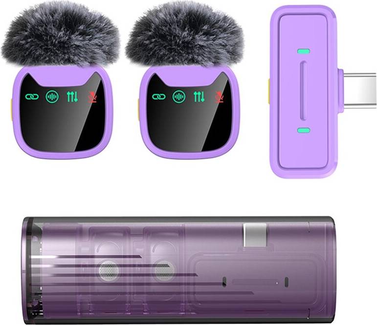 Microfono Lavalier Wireless Display LED