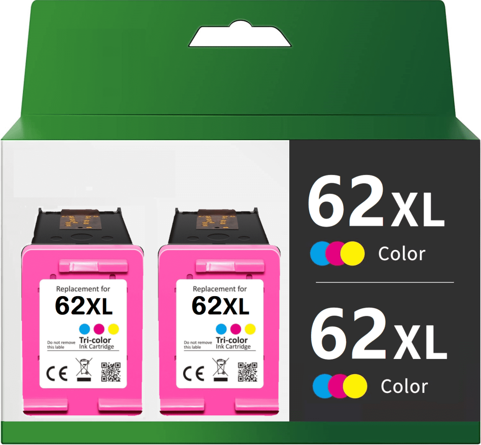 Hp 62 cartridge Compatible 62XL Ink Cartridge Replacement 2 Pack