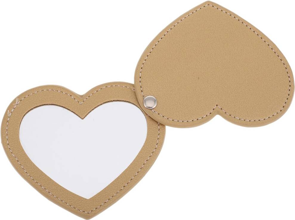 HKHBJS Mini Makeup Mirror Heart Shaped Design Compact Portable