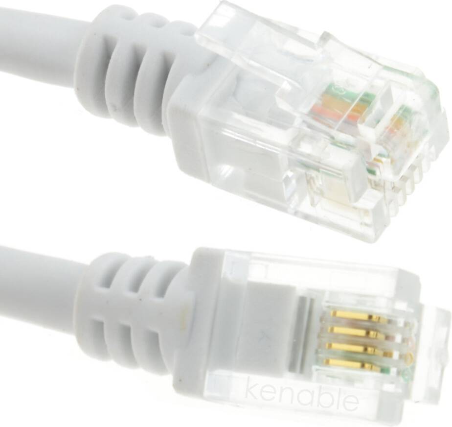 Cable modem Kenable Adsl 2+ High Speed Broadband Modem Cable Rj11 to Rj11 White