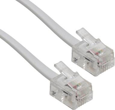 Kenable Adsl Broadband Modem Cable Rj11 To Rj11 Phone Socket Router White 5m