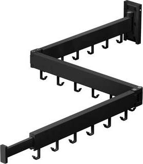 Wall mounted clothing rack Xdovet Wall Mounted Retractable Clothes Drying Rack Collapsible - Black Basic