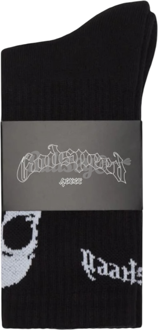 Roses Godspeed Skull Roses Black Socks