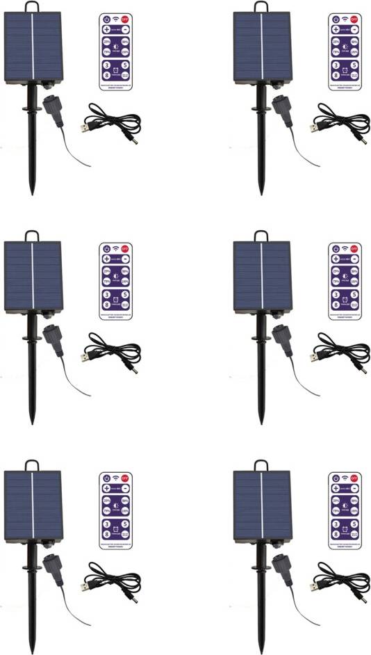 6X 1200mAh Solar Panel Control Box Kits