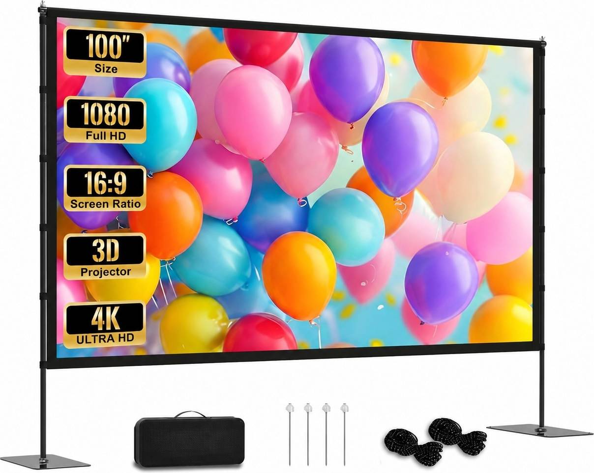 Projector screen 100 inch 100 Inch Adrinfly Projector Screen with Stand