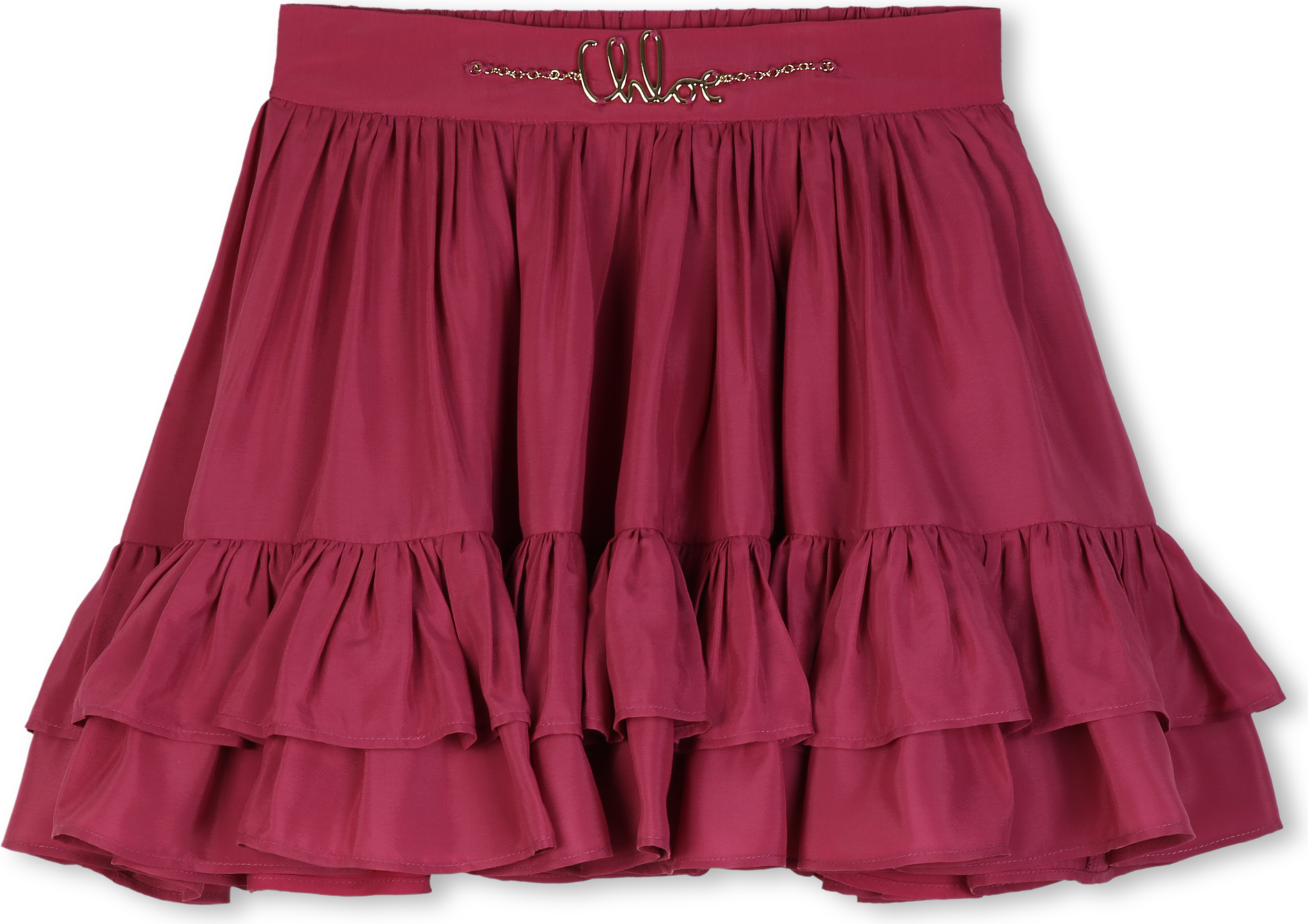 Chloé Falda Escalonada Con Logo - Rosa