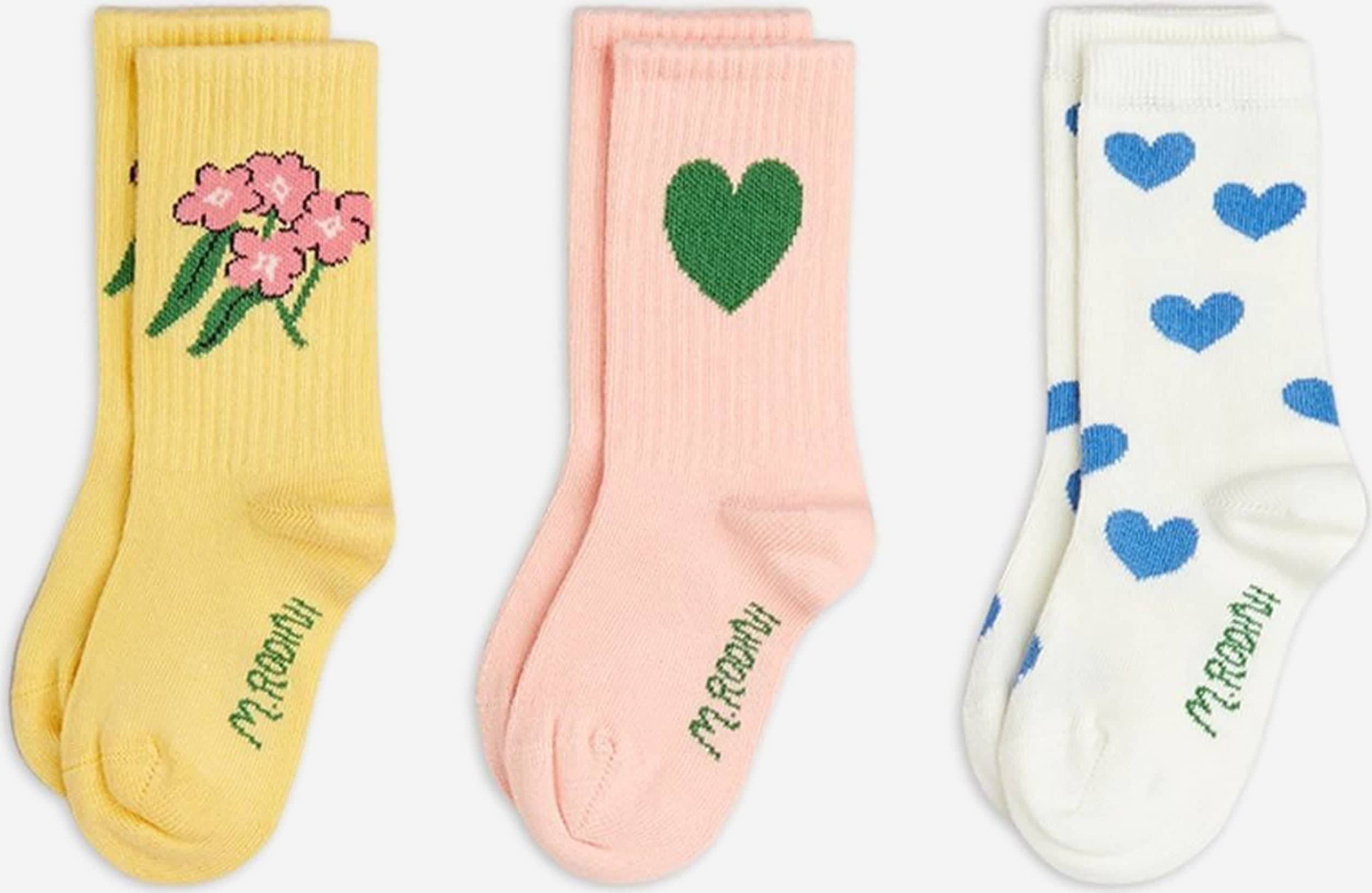 Mini Rodini Girls Alpine Flowers Socks Set - Multicoloured