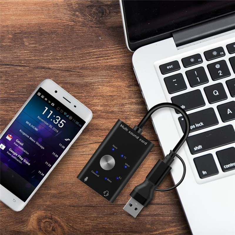Typecat External Sound Card USB2.0 Type C Adapter