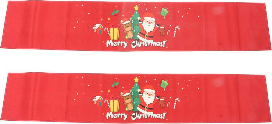 Durable Edge Christmas Decoration Runner Rug Multicolour, Red