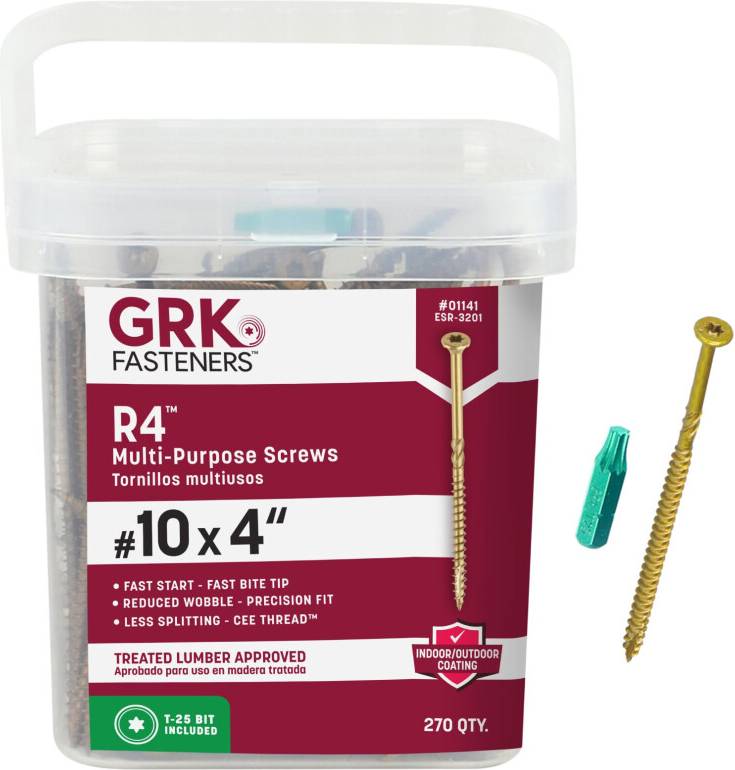 GRK R4 ProPak Multipurpose Screws 10 by 4 Inch 270-Count 270pcs