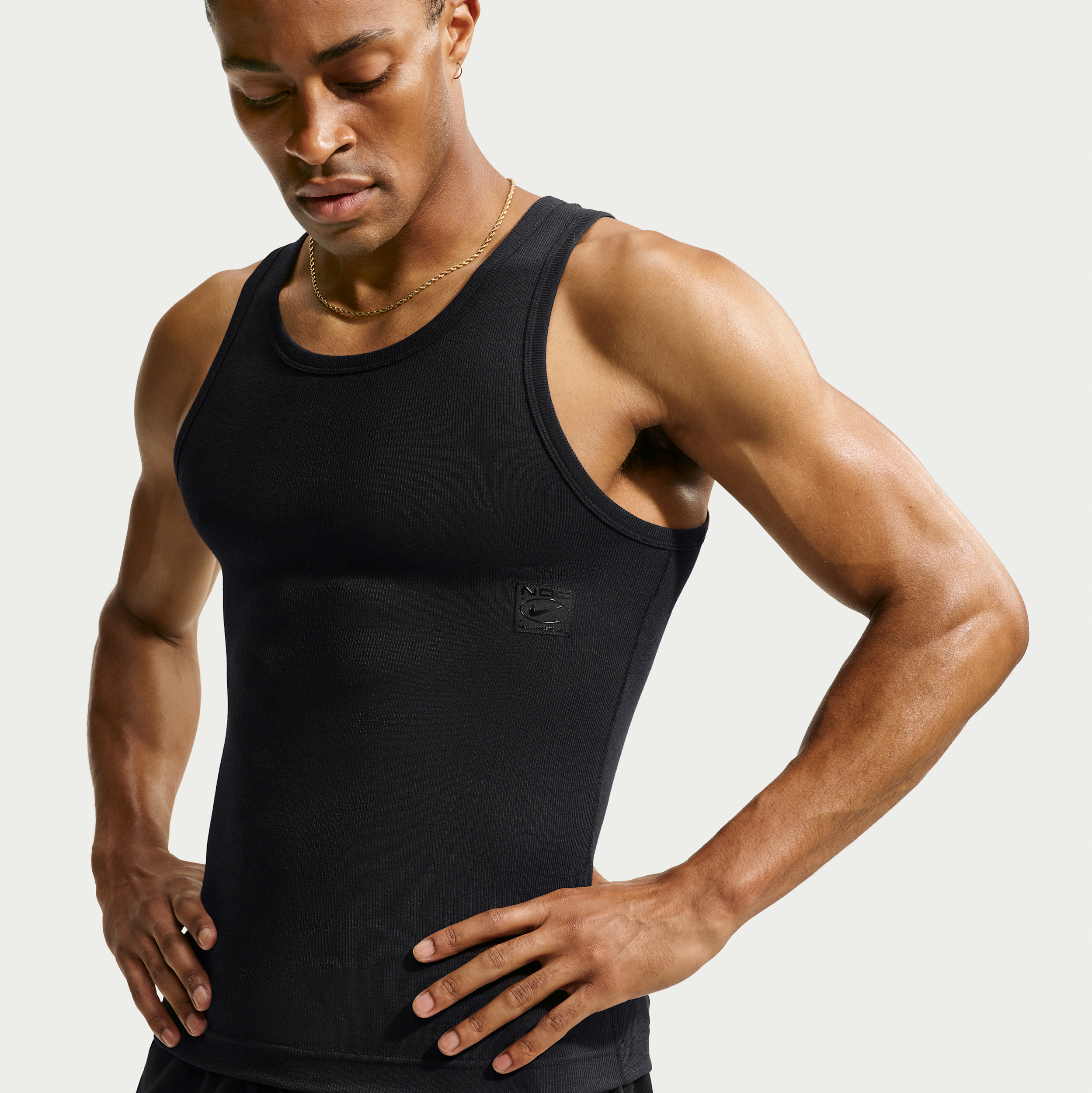 Nike Training Dri-FIT Ribbat Linne - Svart