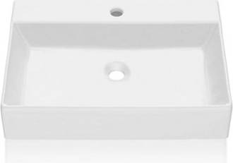 B&Q White Ceramic Rectangular Vessel Sink