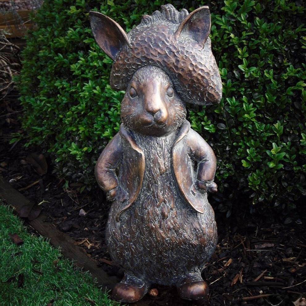 Resin Rabbit Garden Statue 15 cm