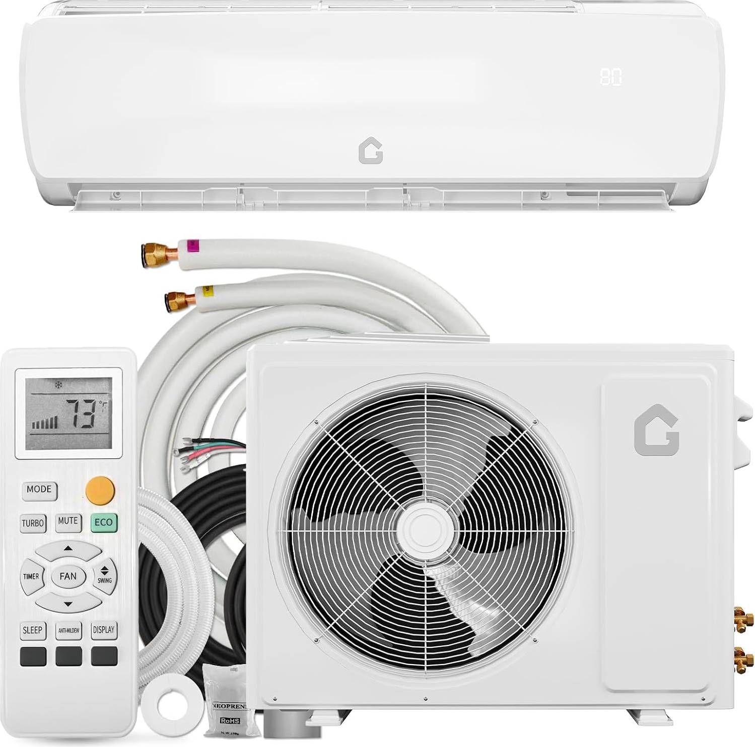 Split system air conditioner IDEALHOUSE 9000 BTU Mini Split AC Heating System