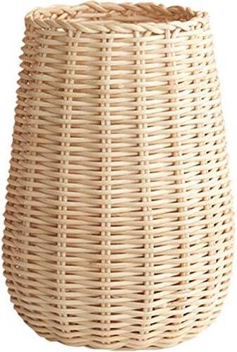 Rattan lamp shade Compact Boho Handwoven Rattan Lamp Shade