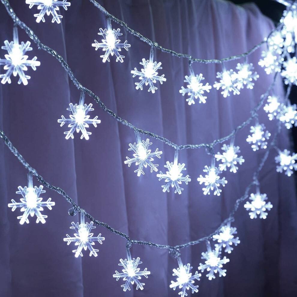 10ft christmas tree 2-Pack LED Snowflake String Lights 10ft 20 LED Christmas Tree Light