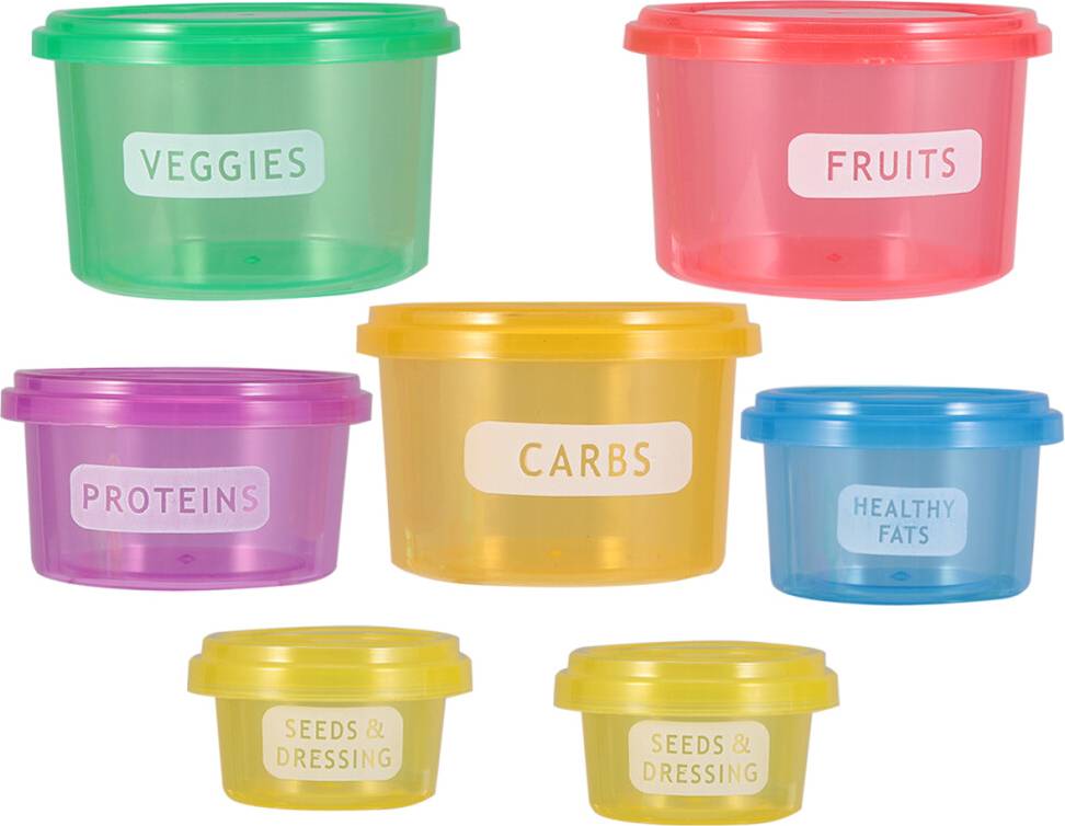 Portion Control Containers Set 7 Pcs 300 ml
