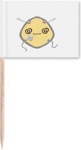 Dizzy Confused Head Expression Toothpick Flags