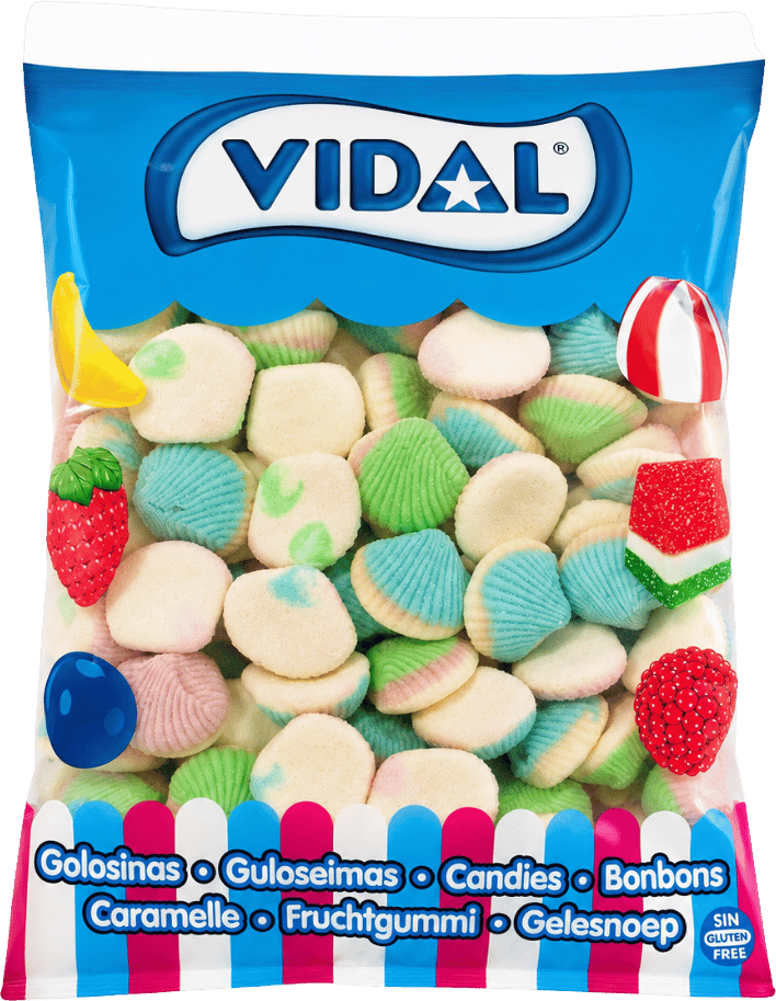 Vidal Foam Shells Soft Candy Assorted 1kg