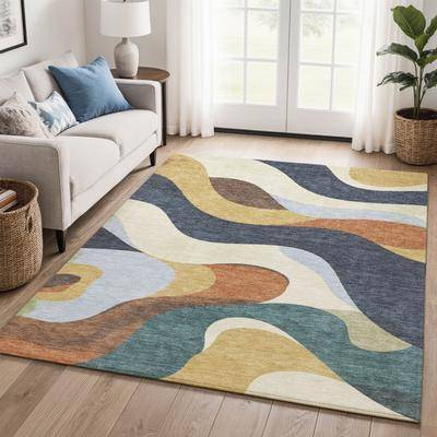 Washable rugs Addison Rugs Premium Washable Super Soft Abstract Rug