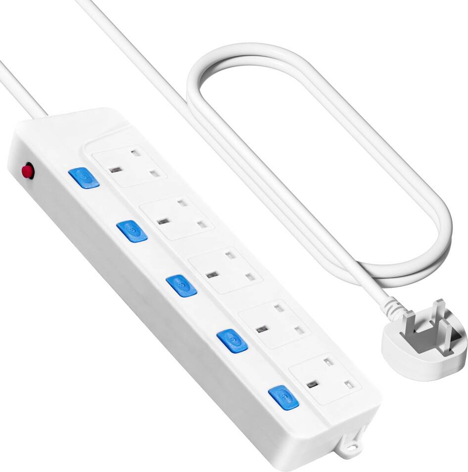 Extension lead with switch Extension Lead With 5 Universal Socket