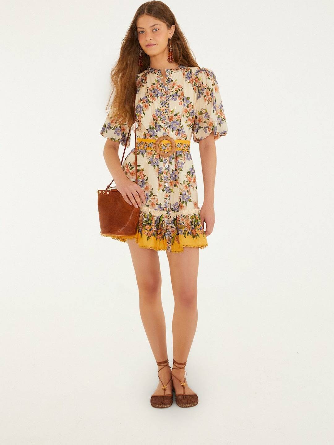 Farm Rio Sand Hilo Stripes Mini Dress