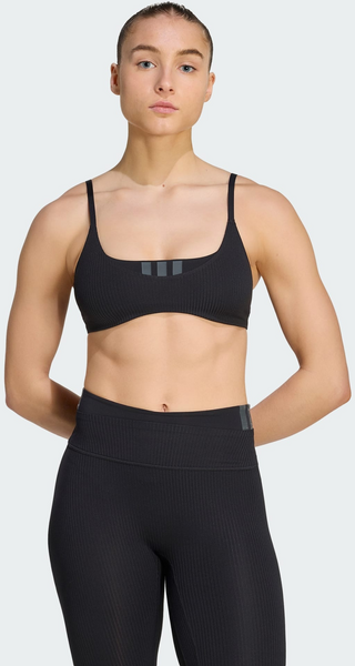 adidas Performance Ribstrikket BH Med Let Støtte - Sort