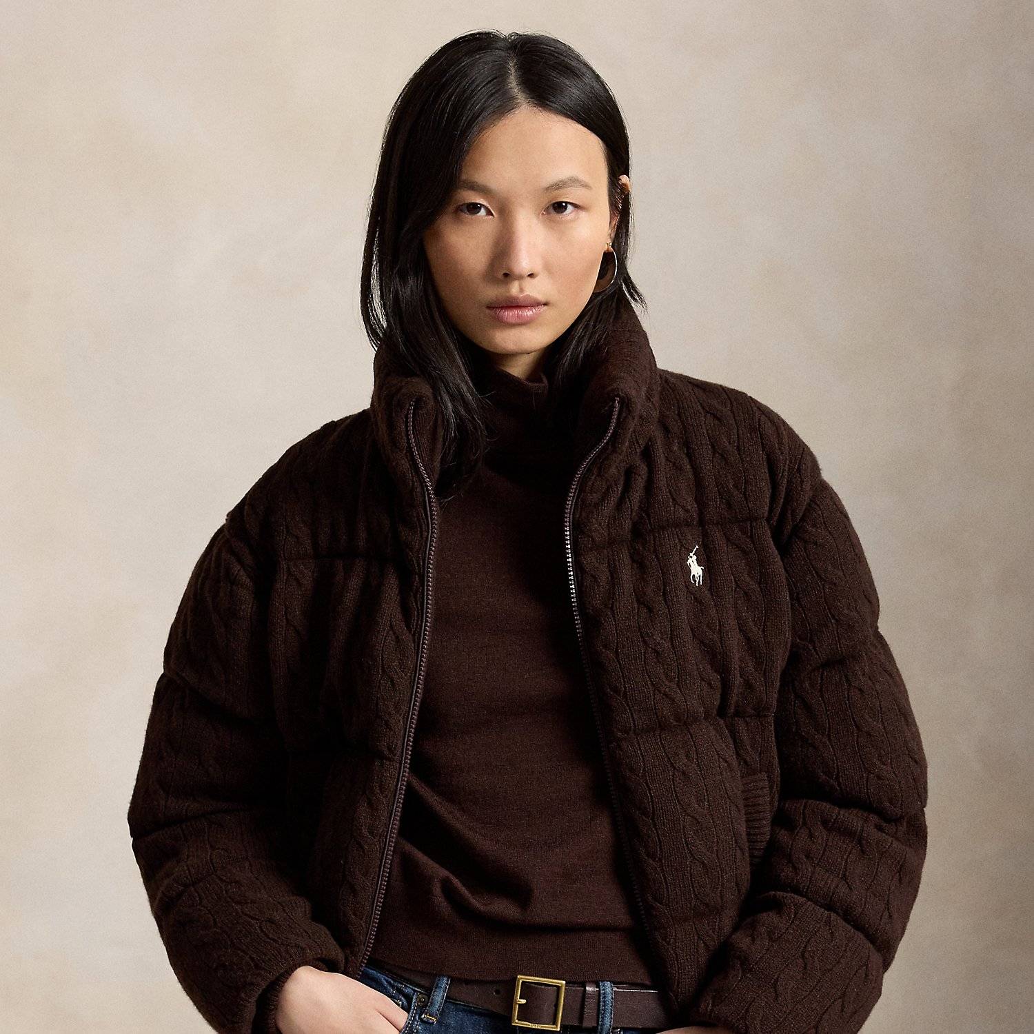 Ralph lauren puffer jacket Polo Ralph Lauren Cable Wool-Cashmere Puffer Jacket