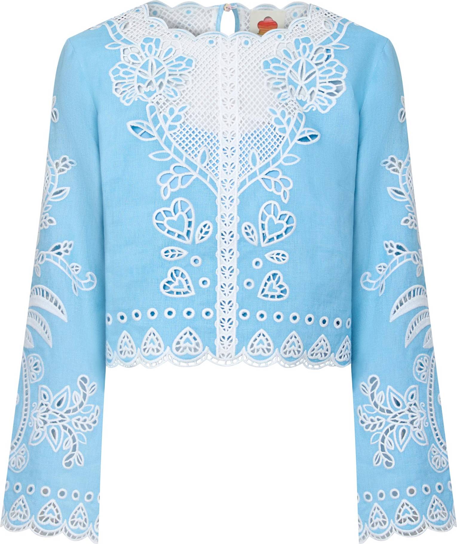 Farm Rio Romantic Richelieu Blouse - Ljusblå