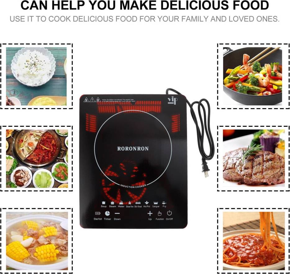 Freestanding cooker with induction hob Portable Induction Cooktop 1000W With LCD Display Timer