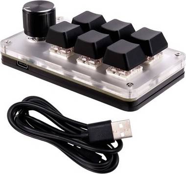 Sodial 6 Key 1 Knob Paste Button Wired Rgb Keyboard
