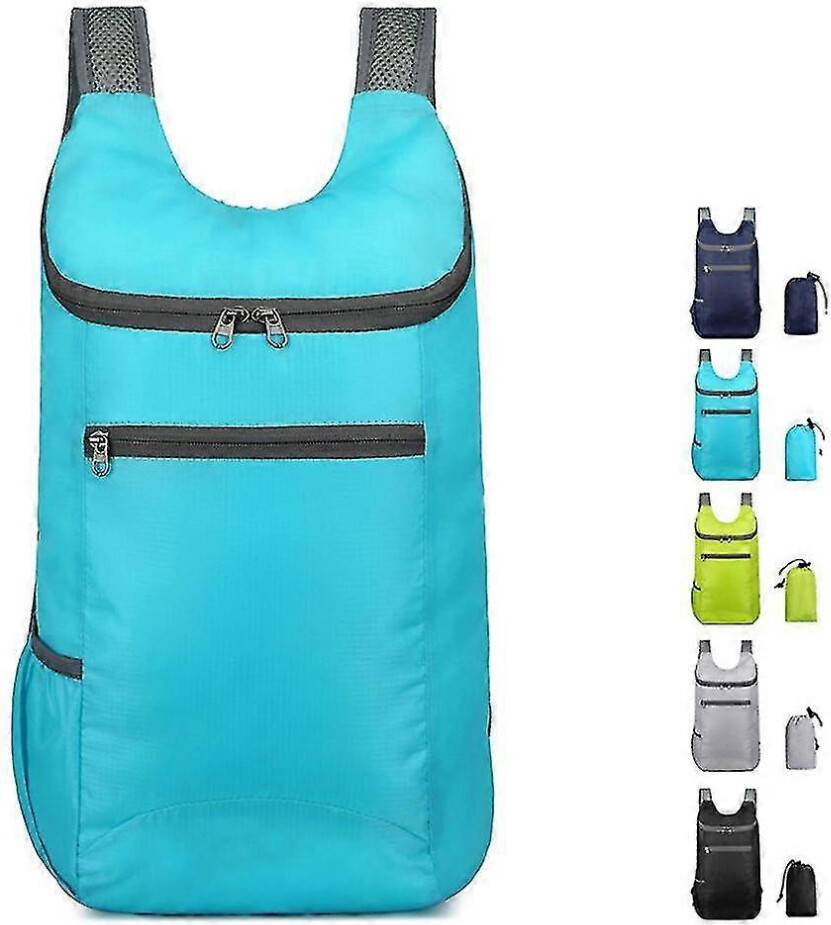 Furtalk Ultra Lightweight Foldable Backpack Small Hiking Rucksack - Light Blue
