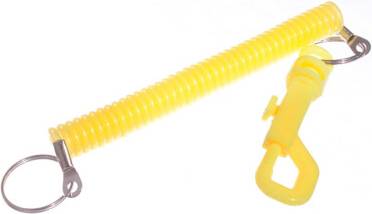 Plastic Spiral Recoiling Key Rings - Yellow