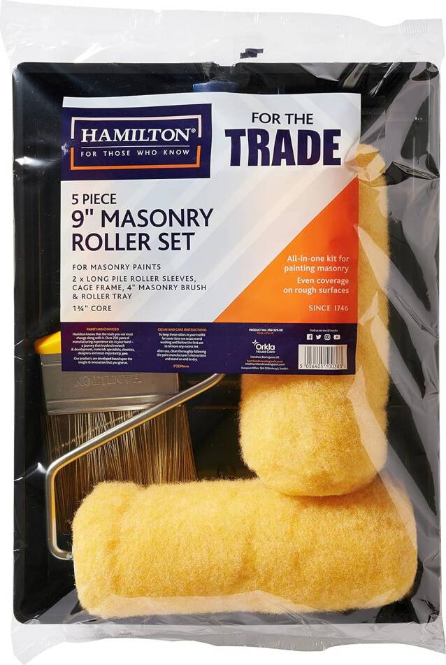 Hamilton 5pc 9 Inch Masonry Roller Set