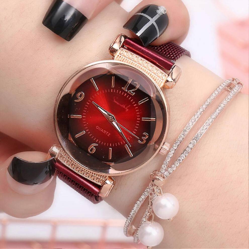 Kikidex Gradient Color Round Dial Quartz Watch