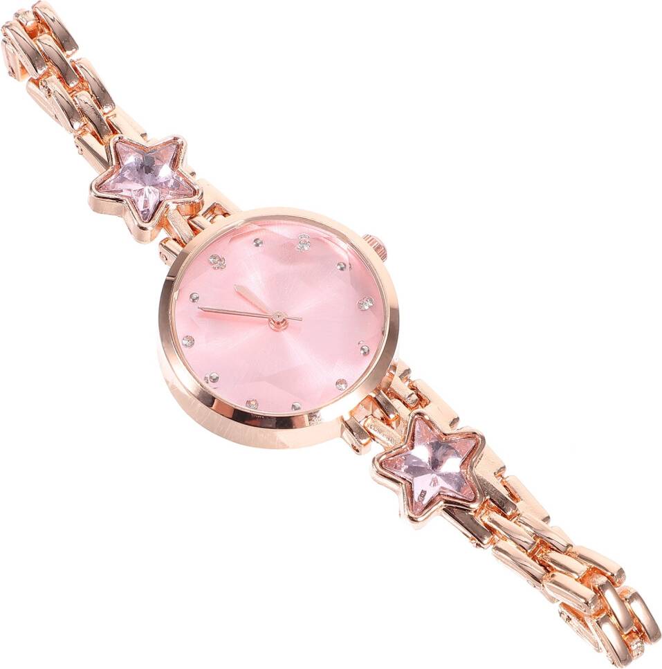 Fashion Quartz Watch Women Rhinestone Pink