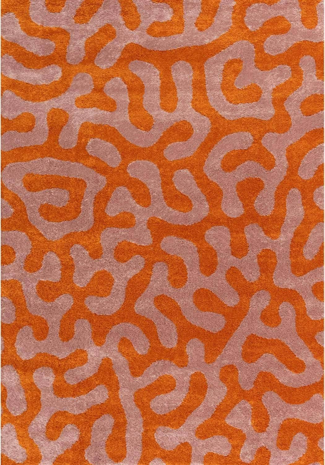 Burnt orange rug THE RUGS Joli Abstract Pattern Soft Dense Rug 240 x 340 cm Orange