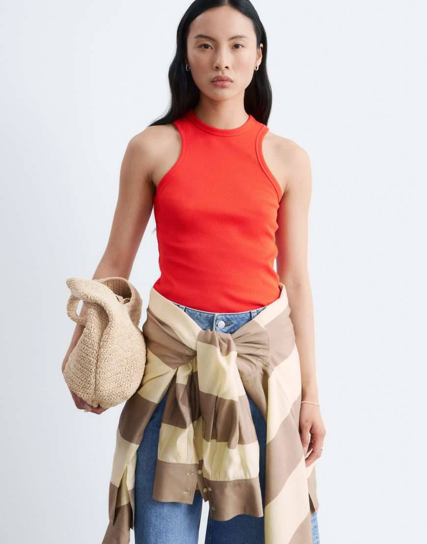 & Other Stories Ribbed Tank Top Red