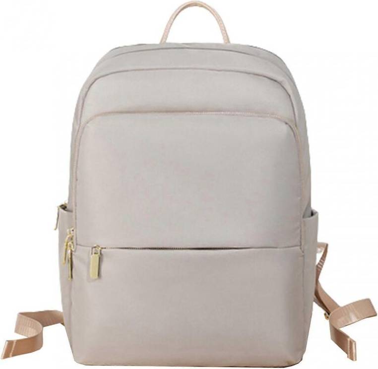 Classical Basic Style Backpack Large Capacity Multi-compartment - Apricot Gray