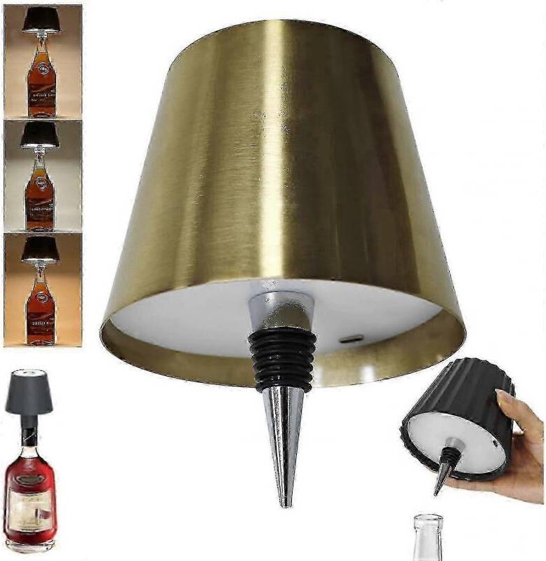 Wireless Rechargeable Bottle Lamp 3 Color LED
